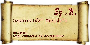 Szaniszló Miklós névjegykártya